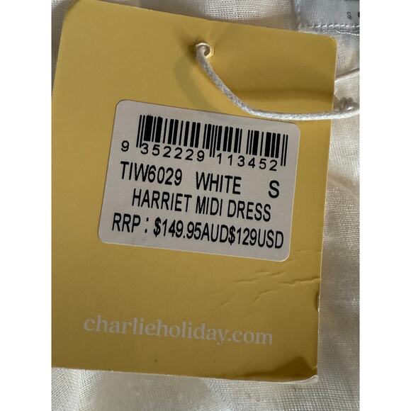 Charlie Holiday White Harriet Midi Beach Summer Dress S NWT - Picture 8 of 8